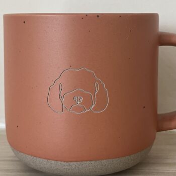 Cockapoo/ Cavapoo/ Maltipoo Engraved Orange Ceramic Tea/ Coffee Mug, 4 of 8