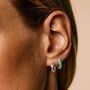 Kali Sterling Silver Turquoise Huggie Hoops, thumbnail 3 of 8