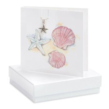 Silver Starfish Pendant Necklace And Card, 2 of 7