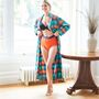 Women's 'Acorn Squash' Check Brushed Cotton Robe, thumbnail 5 of 5