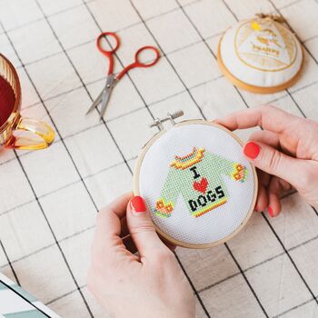 I Love Dogs Cross Stitch Kit, 3 of 3