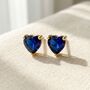 Sapphire Heart September Birthstone Stud Earrings, thumbnail 1 of 3