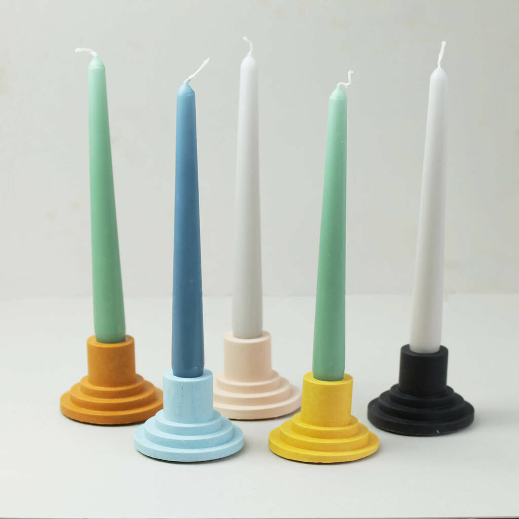 Coloured Tiered Jesmonite Candle Holder, 1 of 9