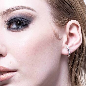 Sterling Silver Curved Bar Stud Earrings, 3 of 4
