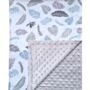 Grey Leaf Reversible Minky Dimple Baby Blanket, thumbnail 3 of 3