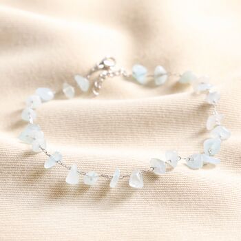 Stainless Steel Blue Stone Chip Anklet, 2 of 4