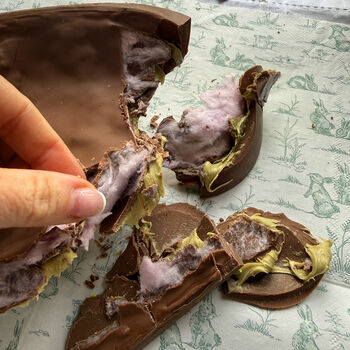 Giant Pistachio And Candy Floss Filled Easter Egg Half, 3 of 4