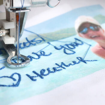 Custom Photo And Embroiderd Handwriting Wedding Dress Label, 4 of 6