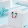 Sterling Silver Rainbow Marquise Cz Cluster Crawler Earrings, thumbnail 1 of 11