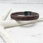 Woven Leather And Stainless Steel Bracelet For Men, thumbnail 12 of 12