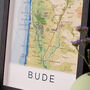 Framed And Personalised Bude Map Print, thumbnail 2 of 5