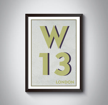 W13 Ealing London Postcode Typography Print, 8 of 10