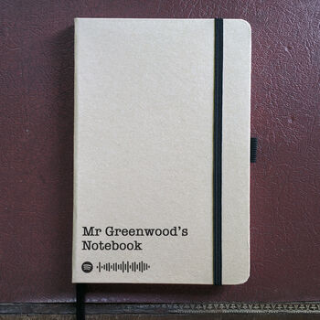 Personalised Teacher Notebook With Spotify Code, 6 of 7