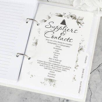 Personalised Floral Watercolour Wedding Planner, 7 of 11