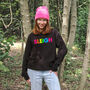 Neon Rainbow Sleigh Christmas Sweatshirt Jumper, thumbnail 3 of 6
