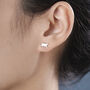 Sterling Silver Tiny Mismatched Cat Stud Earrings, thumbnail 11 of 12