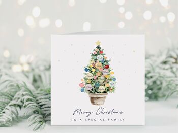 Personalised Christmas Tree Family Card *Up To Eight Personalised Baubles, 2 of 7