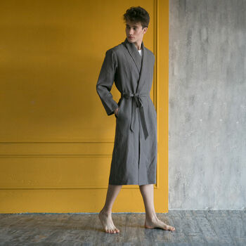 Men's Linen Robe, 2 of 12