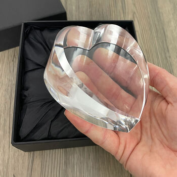 Personalised Photo Glass Heart Paperweight + Luxury Gift Box, 9 of 10