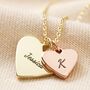 Personalised Double Wide Heart Charm Necklace, thumbnail 6 of 9