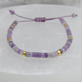 Gemstone Boho Beaded Adjustable Friendship Bracelet, 7 of 9