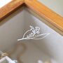 Personalised Birth Flower Glass Top Wood Jewellery Box, thumbnail 8 of 12