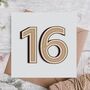 16th Modern Birthday Card, thumbnail 1 of 3
