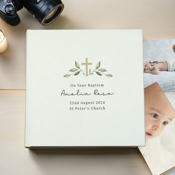 Personalised Religious Cross Square Photo Album, 3 of 7