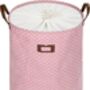 19'' Pink Laundry Hamper Basket With Lid, thumbnail 2 of 5