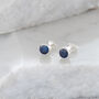 Birthstone Stud Earrings September: Sapphire And Silver, thumbnail 1 of 4