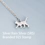 Cat Pendant Necklace In Sterling Silver, thumbnail 6 of 12