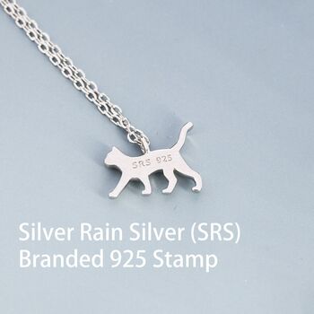Cat Pendant Necklace In Sterling Silver, 6 of 12