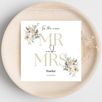 On Your Wedding Day Floral Card, Mr And Mrs Wedding Card, 2 of 3