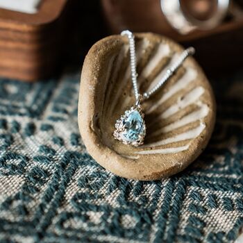 Silver Blue Topaz Necklace Aurelia, 3 of 4