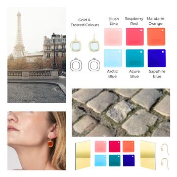 Delicate Gold Wire Earrings In Frosted Colours, 6 of 7