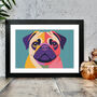 Pug Dog Portrait Illustration Art Print, thumbnail 1 of 2