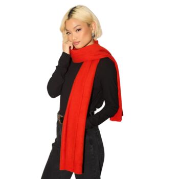 Red 100% Cashmere Travel Wrap Shawl Gift Boxed, 5 of 7