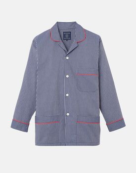 Men's Winchester Stripe Crisp Cotton Pyjamas, 2 of 3