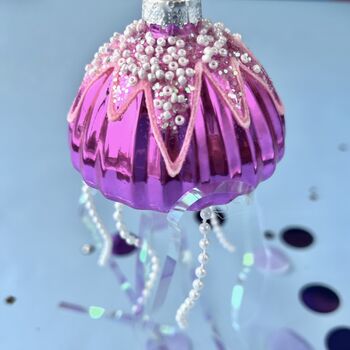 Pink Jellyfish Shaped Bauble, 3 of 5