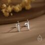 Sterling Silver Tiny Dagger Sword Stud Earrings, thumbnail 1 of 12