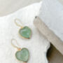 Fluorite Puff Heart Gold Plated Earrings, thumbnail 1 of 4