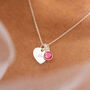 Esme Heart And Birthstone Personalised Name Necklace, thumbnail 2 of 12