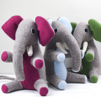 Personalised Elephant Soft Toy With Embroidered Name, 4 of 9