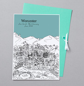 Personalised Worcester Graduation Gift Print, 4 of 9
