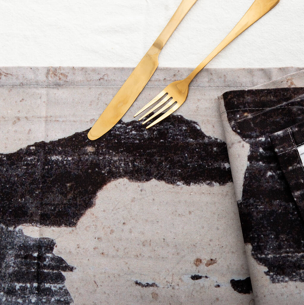 Abstract Textured Cotton Table Runner 'Monochrome' By Ruth Holly