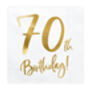 70th Birthday Gold And White Party Napkins X 20, thumbnail 2 of 2