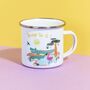 Personalised Crocodile Enamel Camping Mug – Children’s Name Gift, thumbnail 1 of 5