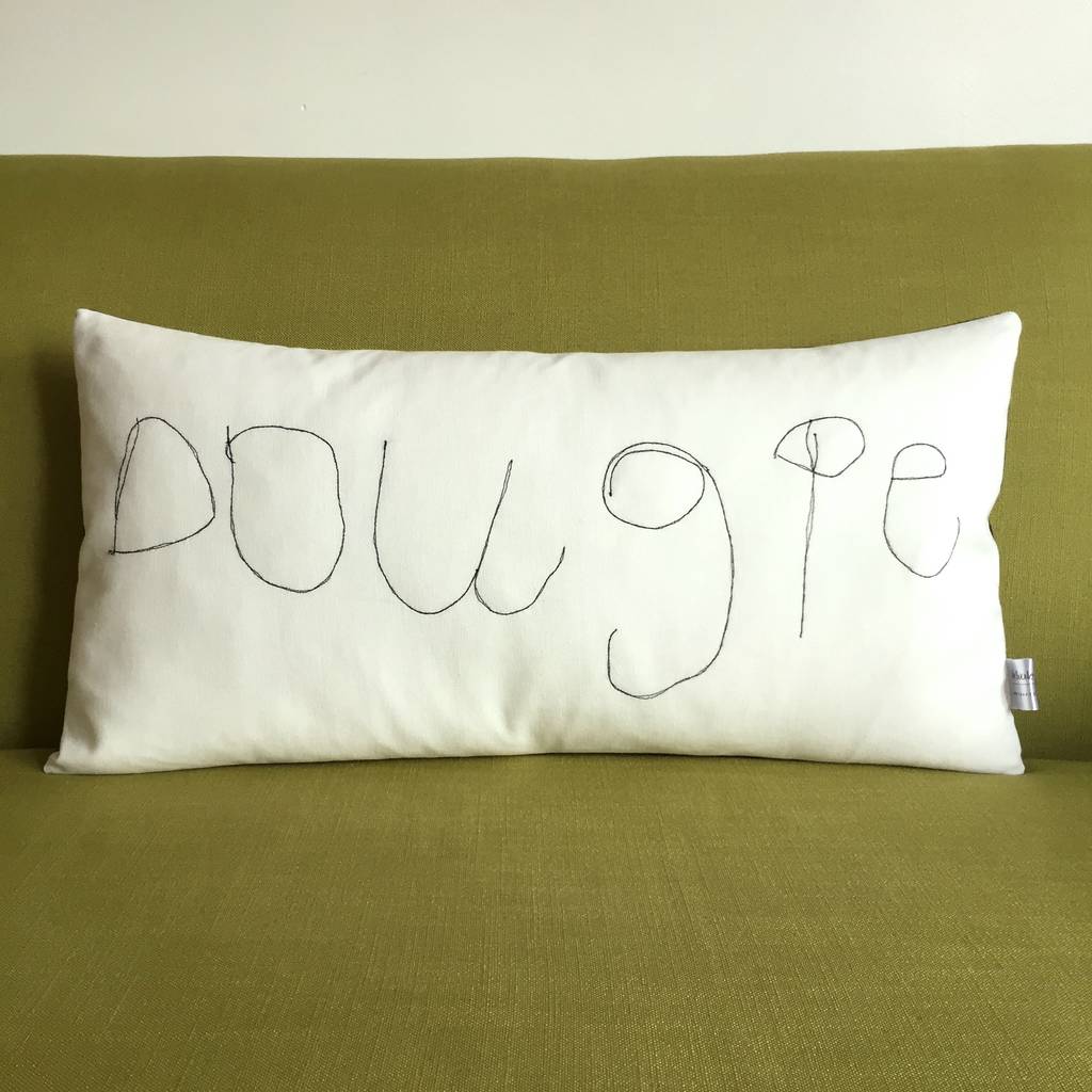 Your Child's First Hand Writing On A Cushion By Kay Buckley Designs