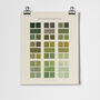 Green Watercolour Swatches Vintage Fine Art Print, thumbnail 2 of 4