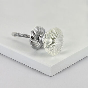 G Decor Harrison Crystal Glass Flower Swirl Pull Knobs, 6 of 7